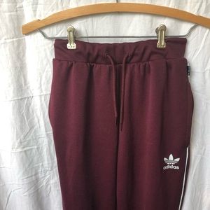 Adidas Maroon Joggers 1 Stripe